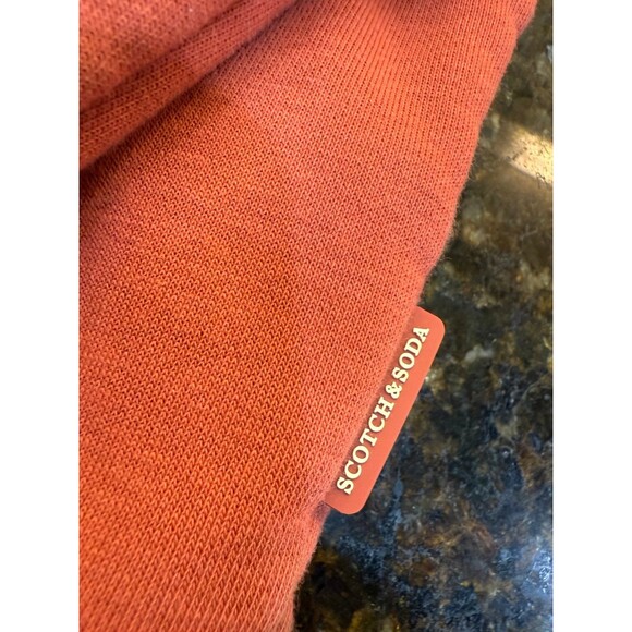 Scotch & Soda Felpa Organic Cotton Embroidered Sweatshirt Red Earth NEW Size M - Picture 5 of 11